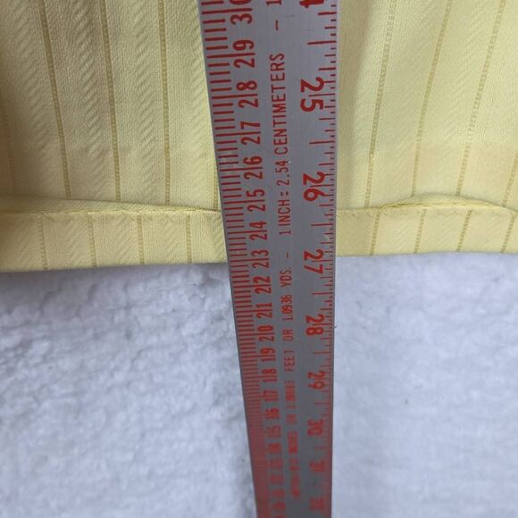 Lilly Dache Mens Textured Jacquard Stripe Raglan Sleeve Polo Shirt Yellow Large - Picture 4 of 6